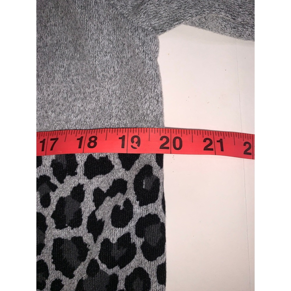 Belle by Kim Gravel Leopard‎ Print Colorblock Cardigan Womens XXS Gray Black - Picture 9 of 11